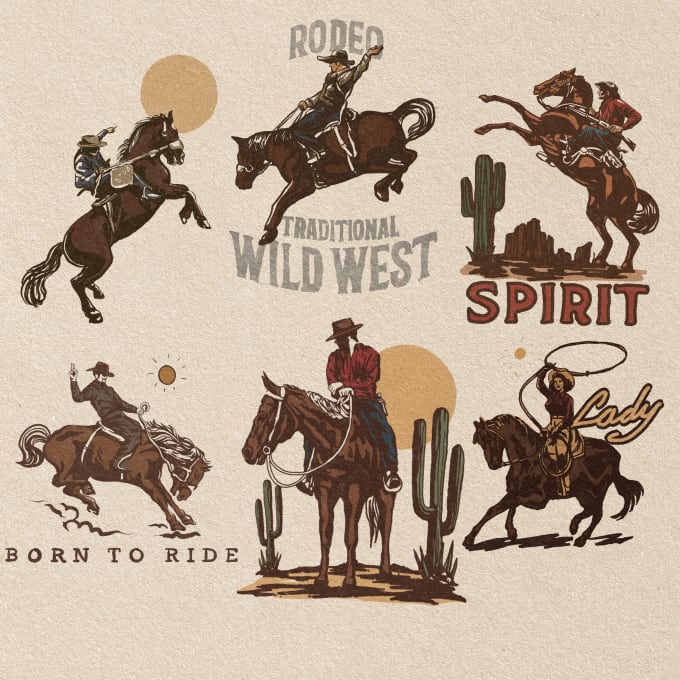 Gig Preview - Draw western vintage illustration for your t shirt and logo