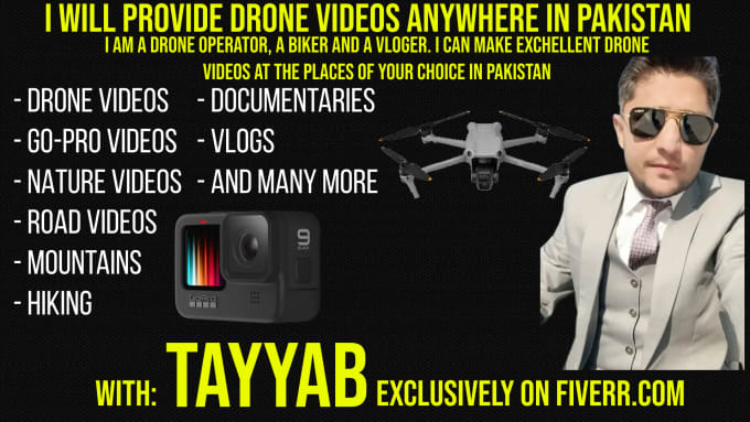 Gig Preview - Shoot drone footage for you in 4k in the northern areas in pakistan