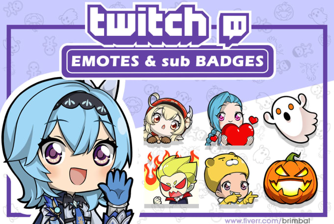 Gig Preview - Draw chibi emotes and sub badges for kick, twitch, discord, youtube in 24 hours