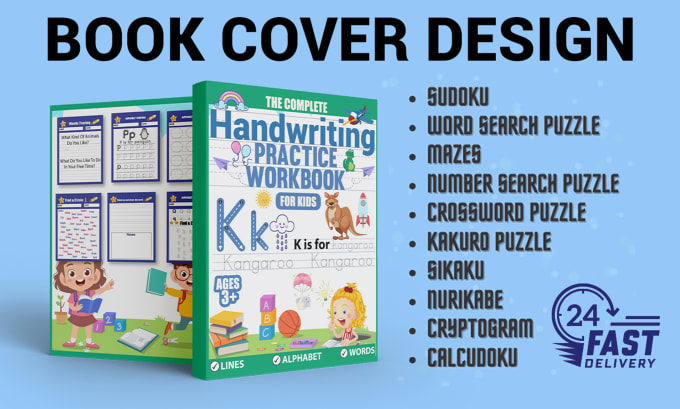 Gig Preview - Design coloring and activity book cover for kdp in 24 hours