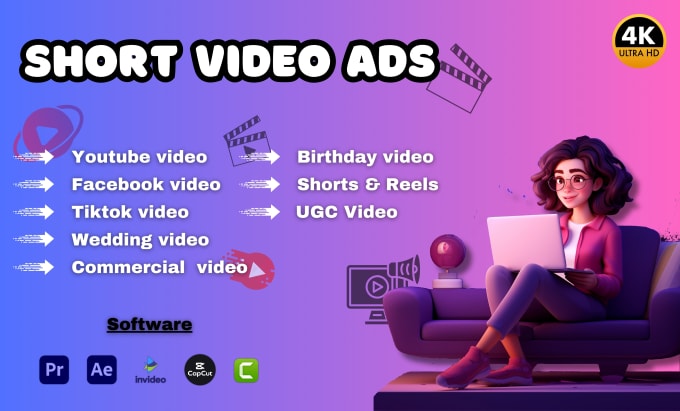 Gig Preview - Create modern short video ads for any business or platform