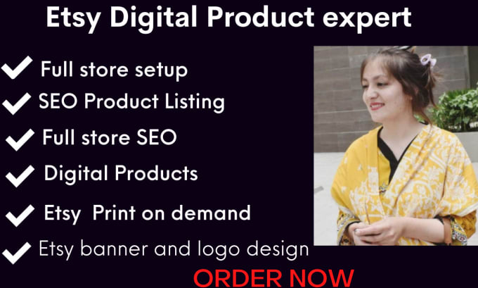 Gig Preview - Set up esty digital store, esty planner, esty digital products design, listing