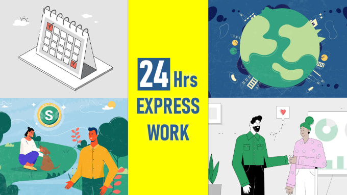 Gig Preview - Do a custom illustrations for your business 24h express