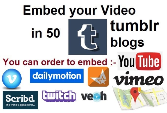 Gig Preview - Submit to embed your video in 50 tumblr blogs