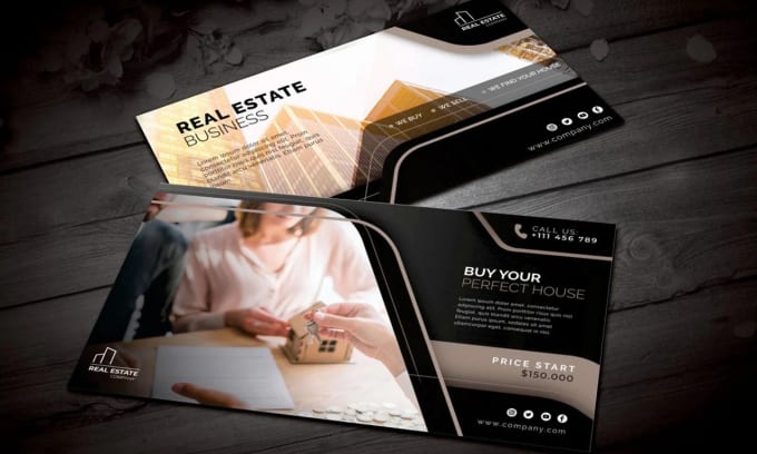 Gig Preview - Do professional real estate business card with your photo