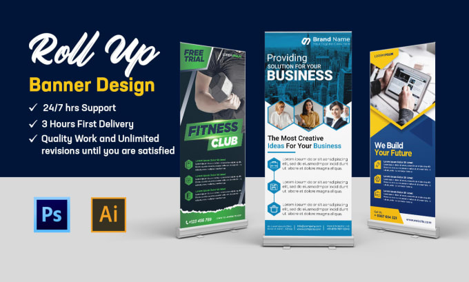 Gig Preview - Do roll up banner retractable banner yard sign signage in 6 hrs