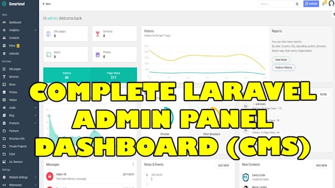 Gig Preview - Develop PHP laravel custom CRM admin dashboard