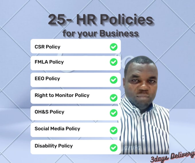 Gig Preview - Create your HR policy manuals, sops and employee handbook