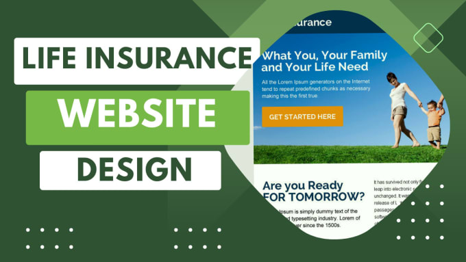 Gig Preview - Build a clean life insurance website, insurance website or life insurance leads