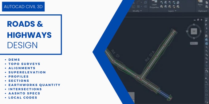 Gig Preview - Design roads and highways using autocad civil 3d