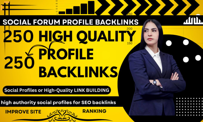 Gig Preview - 250 SEO profile backlinks with high da white hat profile link building