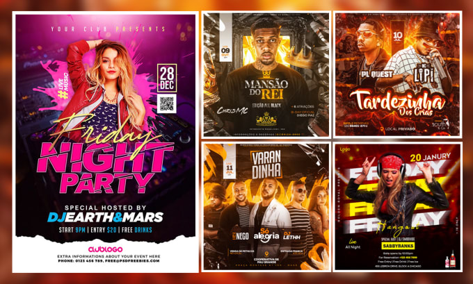 Bestseller - design party flyer, dj, hip hop, event flyer, club flyer, poster