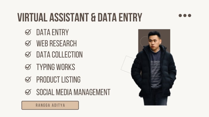 Gig Preview - Be virtual assistant for data entry and web research