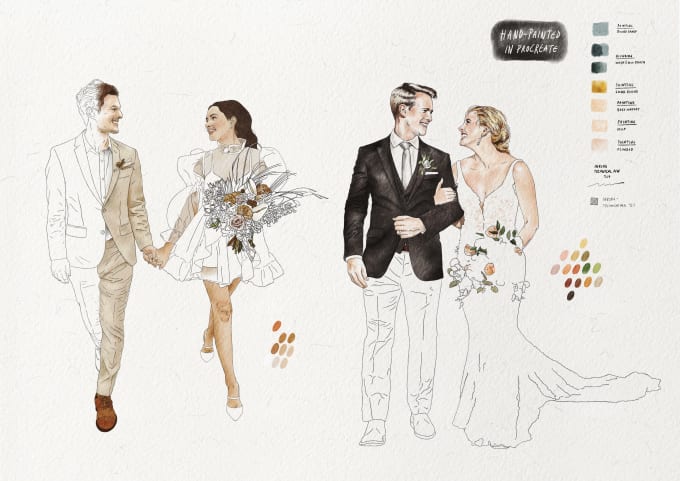 Gig Preview - Paint wedding couple watercolors