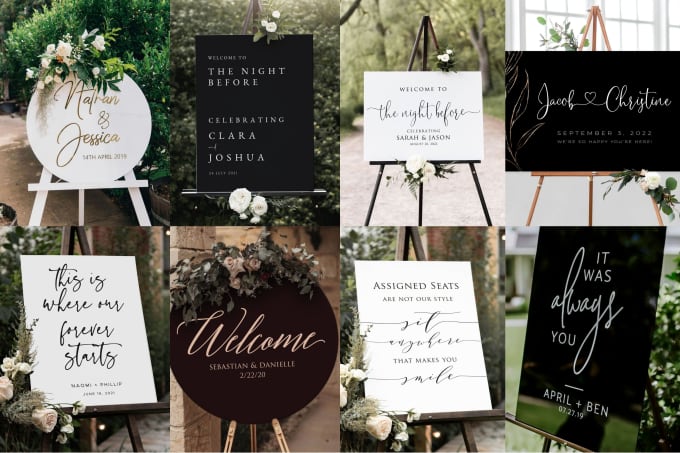 Gig Preview - Design a welcome sign for your wedding, seating chart, menu