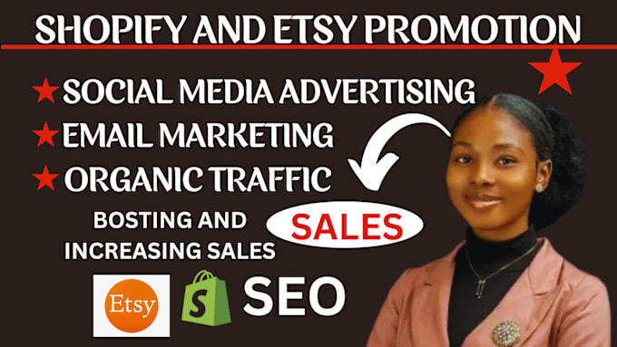 Gig Preview - Do etsy shop promotion shopify manager dropshipping promotion shopify marketing