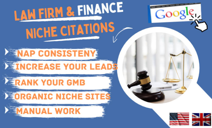 Gig Preview - Do local niche citations for lawyers, law firm and finance