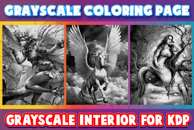 Gig Preview - Create grayscale coloring pages and KDP interior