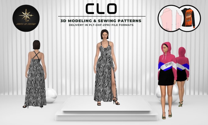 Gig Preview - Do for you 3d design on clo3d and pattern on stylecad