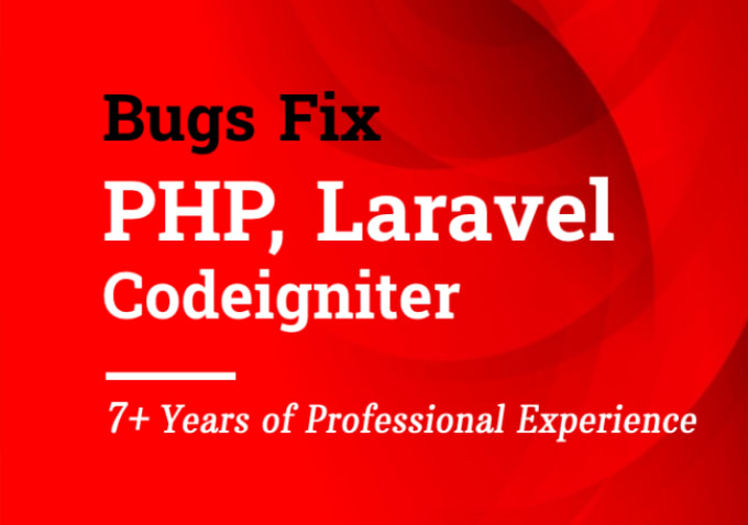 Gig Preview - Develop or fix bugs, errors in PHP, laravel, codeigniter