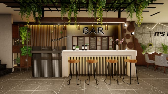 Gig Preview - Design and render your restaurant and coffee shop in no time and best price