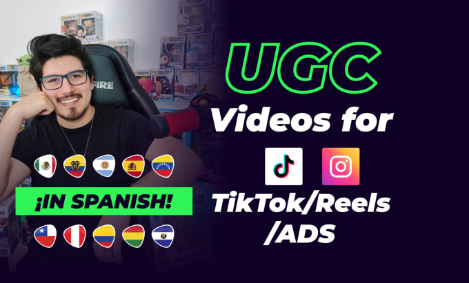 Gig Preview - Create tiktok reels ads ugc for your social media in spanish