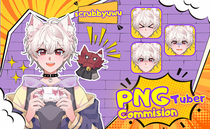 Gig Preview - Draw custom pngtuber avatar for twitch and streams in vtuber anime style