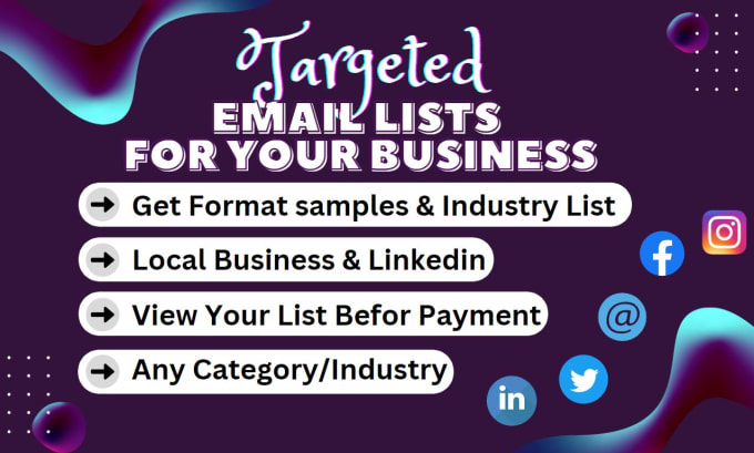 Gig Preview - Collect niche targeted bulk email list for email marketing