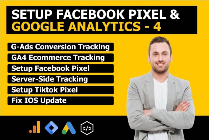 Gig Preview - Setup ga4 server side tracking google analytics 4 gads conversion tracking