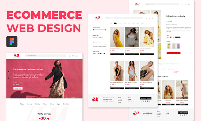 Gig Preview - Design a professional ecommerce website using figma UX UI