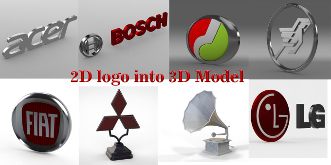 Gig Preview - Model 3d logo from 2d pictures ,sketches, hand drawings