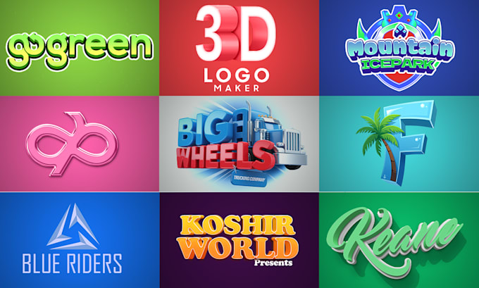 Gig Preview - Design a professional 3d logo that elevates your brand