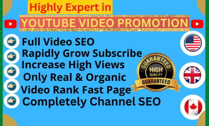 Bestseller - do organic and manual youtube video promotion to the USA audience