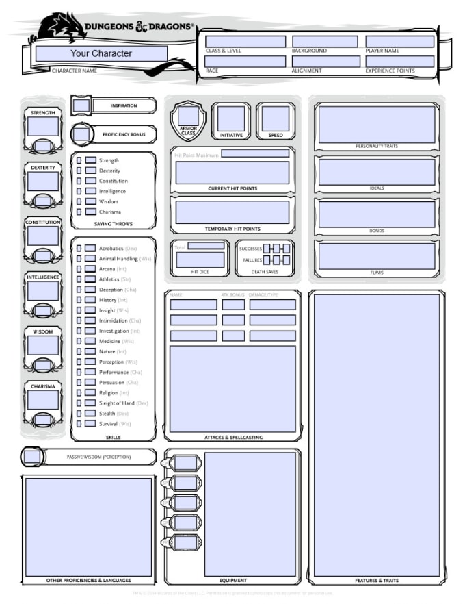 Gig Preview - Create a dnd 5e character