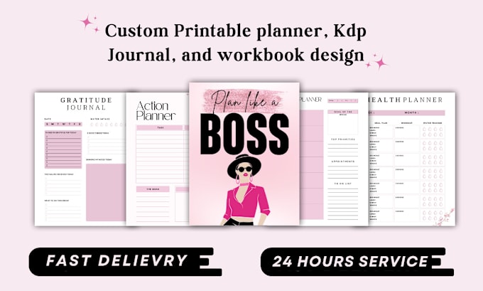 Gig Preview - Design digital and printable planner, manifestation journal, workbook on canva