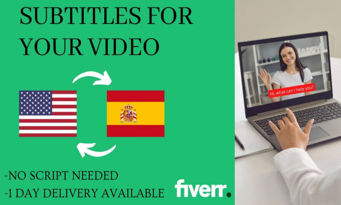 Gig Preview - Create english or spanish subtitles on any video