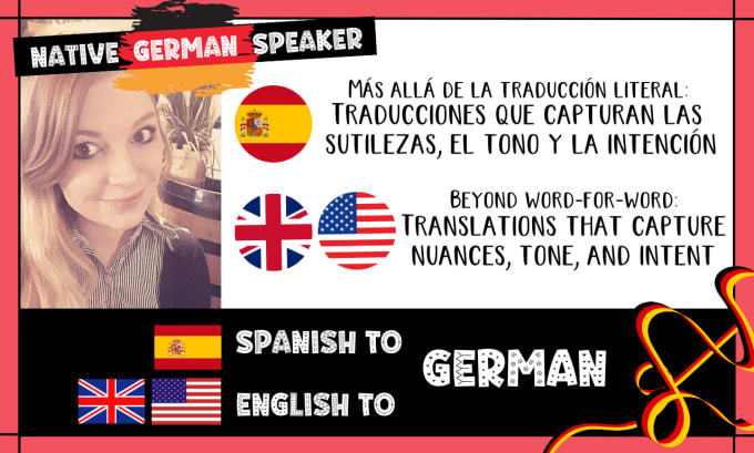 Gig Preview - Translate english to german and spanish to german