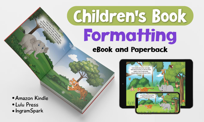 Gig Preview - Do children book formatting for amazon KDP, lulu, epub and pdf format