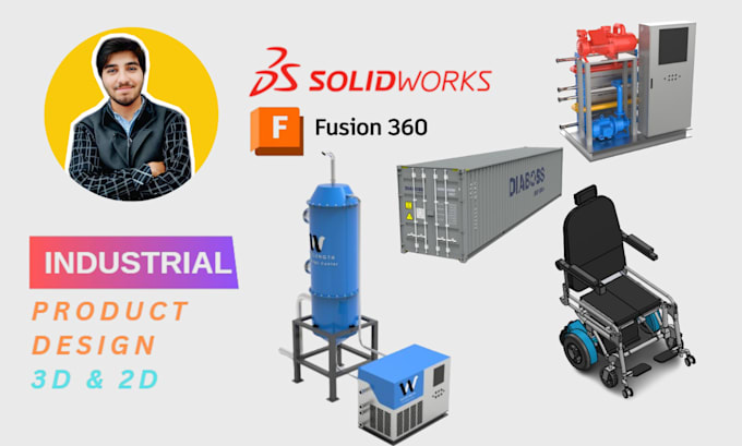 Gig Preview - Do 3d cad models industrial design 2d drawing rendering in solidworks