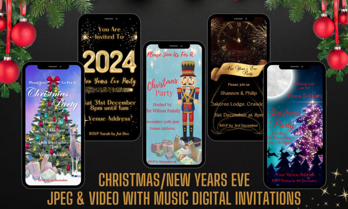 Gig Preview - Design your christmas and new years eve party invitations