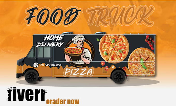 Gig Preview - Do food truck ,food cart, food van ,food trailer ,car , van ,box trailer wrap