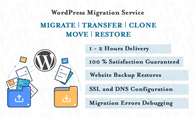 Gig Preview - Migrate, transfer, clone, or move wordpress website 1 hour