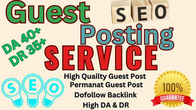 Gig Preview - Do guest posting backlinks service on high quality sites