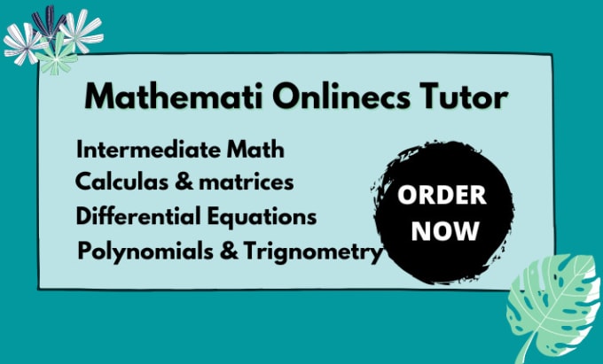 Gig Preview - Help you in mathematics problems as an online tutor