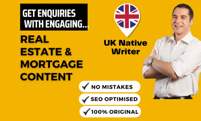 Gig Preview - Write engaging SEO real estate, mortgage articles and posts