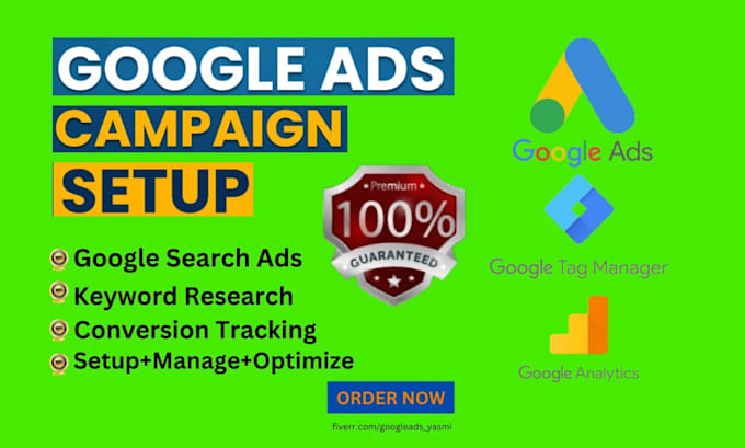 Gig Preview - Setup google ads campaign, conversion tracking, tag manager, analytics setup