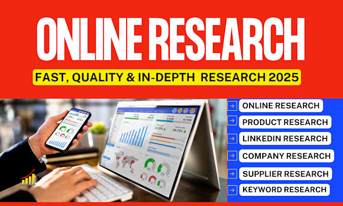 Gig Preview - Conduct online research, web research, keyword research, data entry and analysis