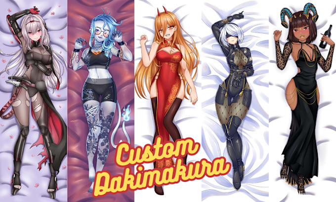 Gig Preview - Do anime art illustration for dakimakura body pillow with your vtuber or oc