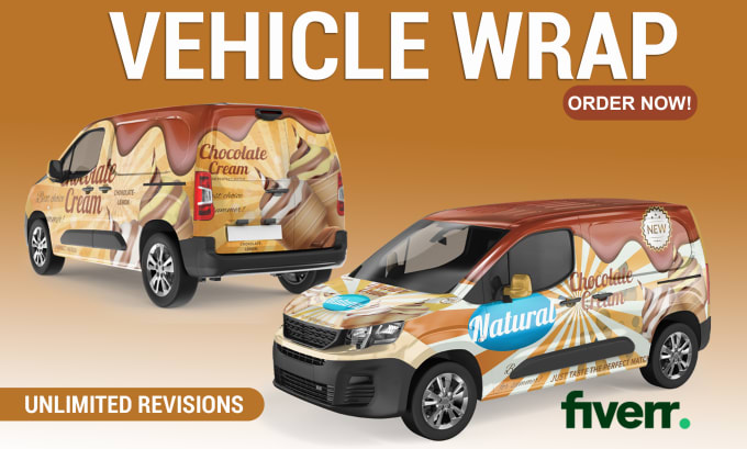 Gig Preview - Design car wrap design, vehicle wrap design, van wrap design