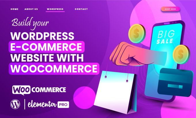 Gig Preview - Build wordpress ecommerce website or online store with woocommerce